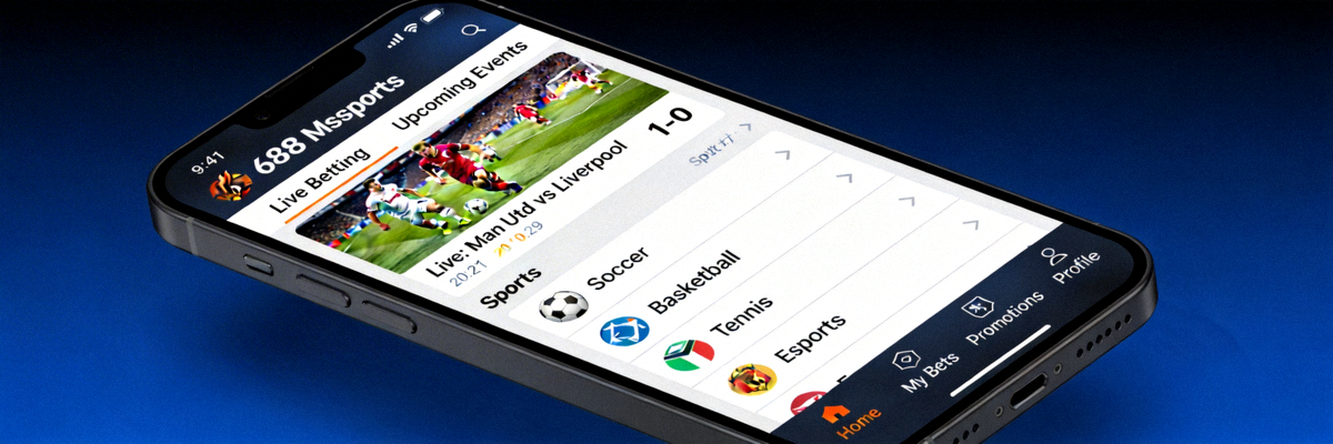 Tampilan aplikasi mobile M88 Msports untuk taruhan olahraga di smartphone
